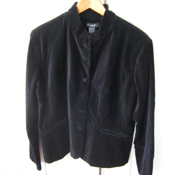 Cami Black Velvet Blazer - Picture 1 of 5